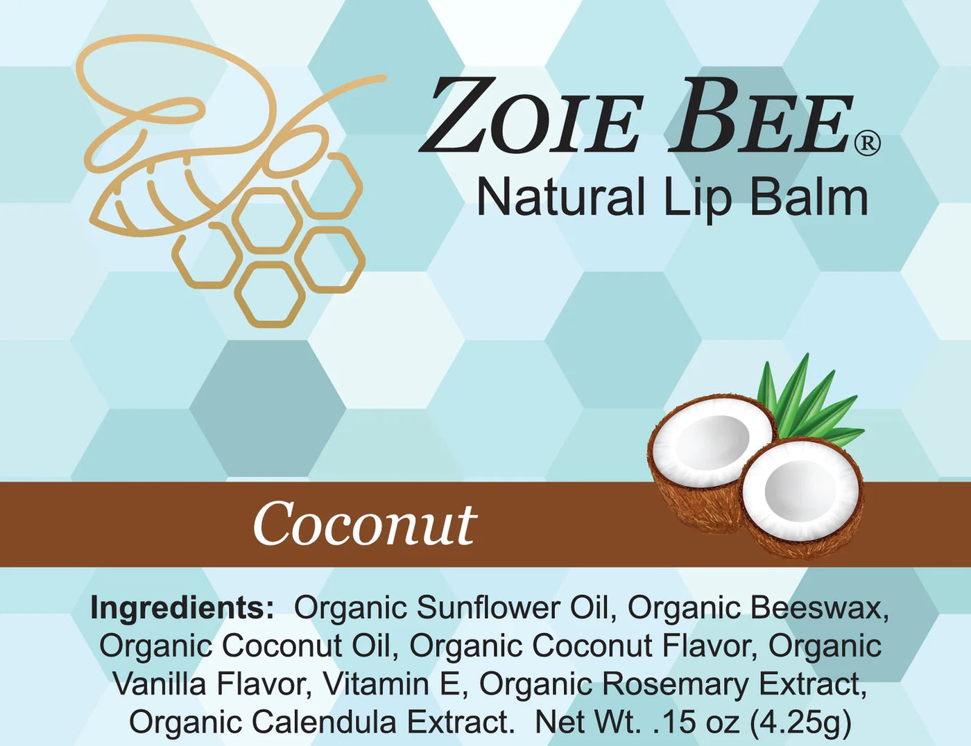 Zoie Bee Coconut Lip Balm 2pk