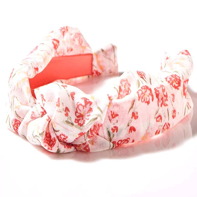 Bellefixe Floral Collection Poppy Knotted Headband